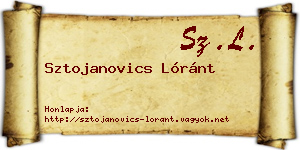 Sztojanovics Lóránt névjegykártya