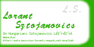 lorant sztojanovics business card